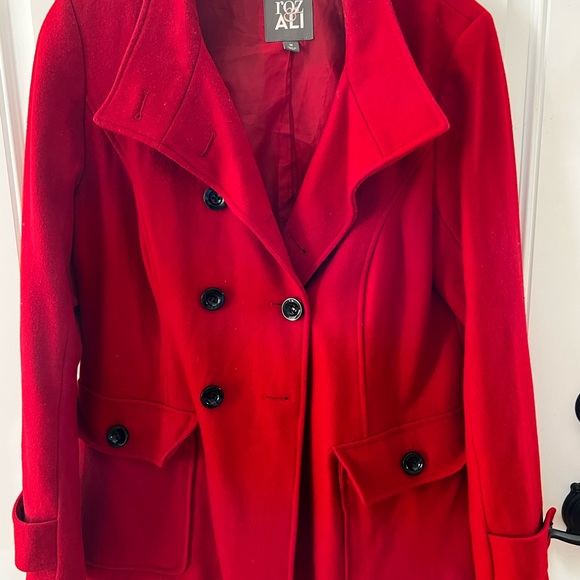 Roz & Ali Red Pea Coat - Medium - Picture 4 of 5